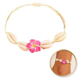   az 1-ben karkötő lábra és kézre, zsinóron, KAGYLÓK és HAWAII VIRÁG B542F