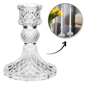 Dekoratív üveg gyertyatartó Glamour 10 cm - SW10