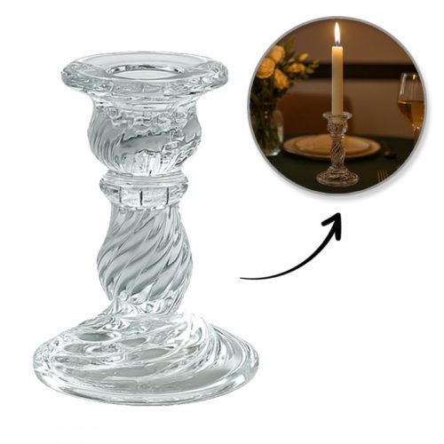 Dekoratív üveg gyertyatartó Glamour 9,5 cm - SW12