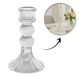Dekoratív üveg gyertyatartó Glamour 13 cm - SW15