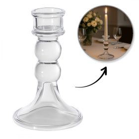 Dekoratív üveg gyertyatartó Glamour 12,5 cm - SW17