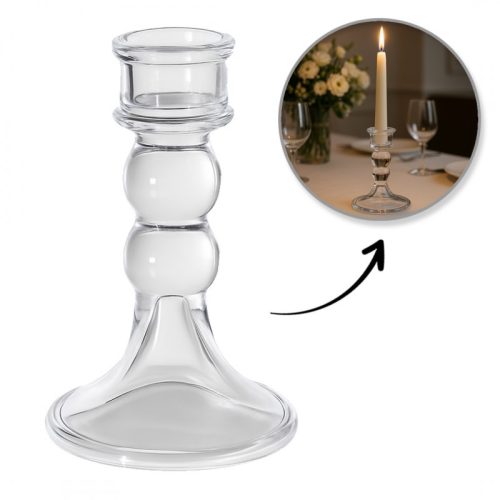 Dekoratív üveg gyertyatartó Glamour 12,5 cm - SW17