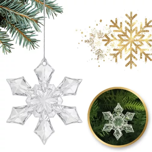 Átlátszó hópehely medálok szett, 12 darabos csomag BSN71