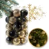 Karácsonyi gömbdísz készlet, 34 darab/csomag, arany, fekete, átmérő 6cm BSN74