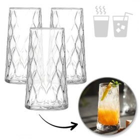   3 darabos hullámos pohárkészlet, 475 ml, vastag üveg, SZK184ZESTAW3