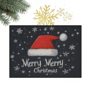   Karácsonyi lábtörlő MERRY MERRY CHRISTMAS fekete 60x90cm DYW15