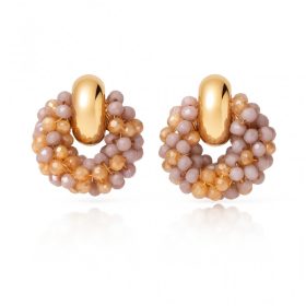 Fülbevalók díszes koszorúkkal és gyöngyökkel K1712