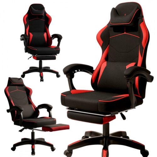 VECTOR forgó gamer szék masszírozóval és lábtartóval KO48CZE
