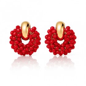 Fülbevalók díszes koszorúkkal és gyöngyökkel K1717