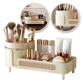   Ecsettartó, kozmetikai eszközökhöz, bécsi fonat, forgatható, 34,5x7,8x15 cm CB75K