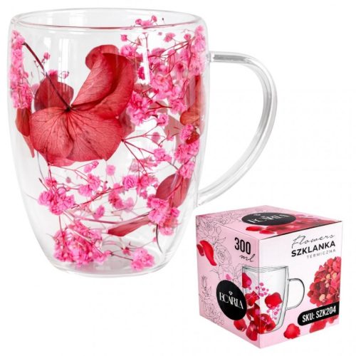 Virágokkal teli termo pohár, fátyolrózsákkal 300 ml 1 db SZK204