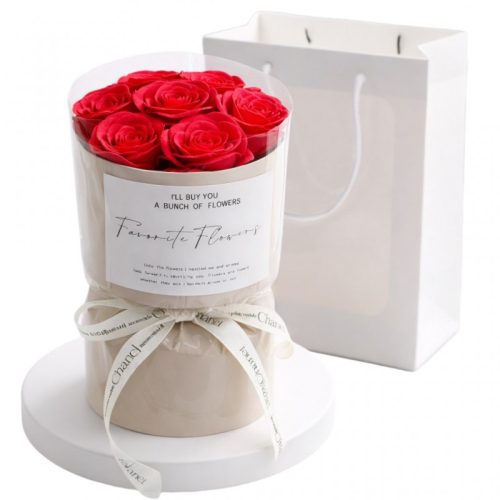 Virágláda, illatos művirág csokor dobozban, 7 db. BUK27CZE