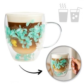   Virágokkal bélelt termoszpohár, zöld hortenzia 300 ml 1 db SZK179ZIE