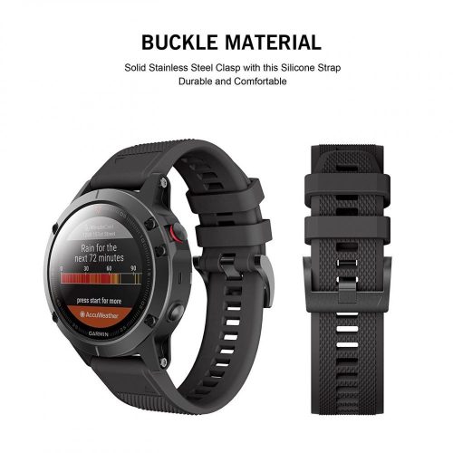 Tech-Protect sima Garmin Fenix 5/6/6 Pro kompatibilis szíj, fekete