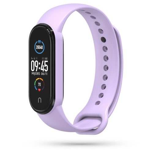 Tech-Protect Icon Szilikon szíj, Xiaomi Mi Band 5/6/6 NFC/7 aktivitásmérőkhöz, lila