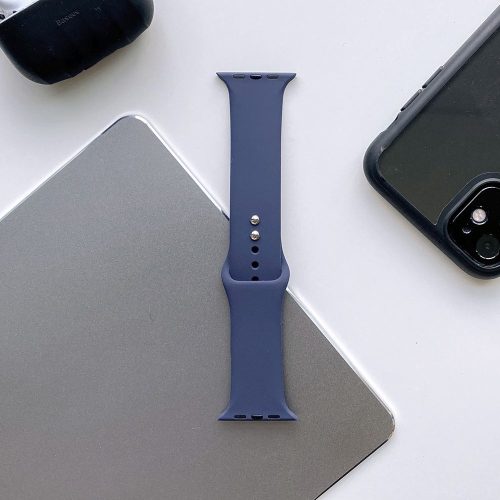 Szilikon szíj Tech-Protect Icon V2 kompatibilis Apple Watch 1/2/3/4/5/6/7/SE (38/40/41mm) Midnight Blue