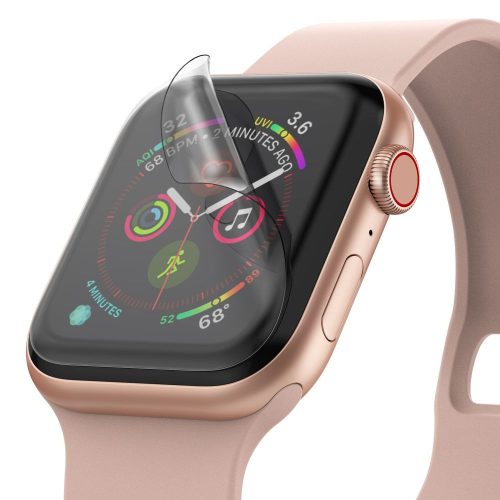 Ringke Easy Flex, Átlátszó védőfólia, TPU, Tokbarát Apple Watch 4/5/6/SE (44mm) okosórákoz, 3 db / csomag