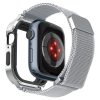 A Spigen Metal Fit Pro burkolat és szíj kompatibilis az Apple Watch 7/8 45 mm-es ezüsttel