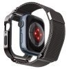 A Spigen Metal Fit Pro burkolat és szíj kompatibilis az Apple Watch 7/8 45 mm-es grafittal