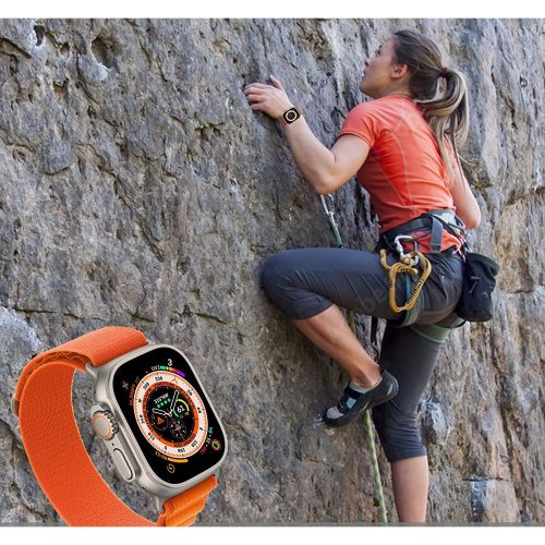 Tech-Protect Nylon Pro textil szíj kompatibilis az Apple Watch 4/5/6/7/8/SE/Ultra 42/44/45/49mm narancssárga