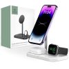 Tech-Protect Qi univerzális vezeték nélküli töltő állomás - 15W - Tech-Protect A22 3in1 Wireless Charger for Phone + Watch + Earphone - fehér (FN0487) - Vezeték nélküli töltők