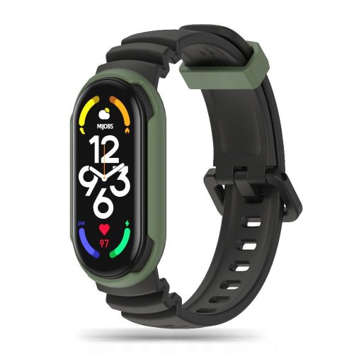 Tech-Protect Icon Hybrid szíj kompatibilis a Xiaomi Mi Band 5/6/6 NFC/7 fekete/zöld