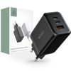 Hálózati töltő TECH-PROTECT C65W, USB és 2x USB-C, Power Delivery 65W, Quick Charge 3.0, Fekete