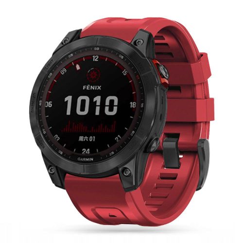 Tech Protect Iconband műanyag szíj, Garmin Fenix 3/5X/3HR/5X Plus/6X/6X Pro/7X kompatibilis, piros