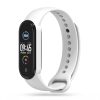 Tech-Protect Icon szilikon szíj, Xiaomi Mi Band 5/6/6 NFC, fehér