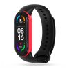 Tech-Protect Icon Szilikon szíj, Xiaomi Mi Band 5/6/6 NFC/7 kompatibilis, Fekete/Piros