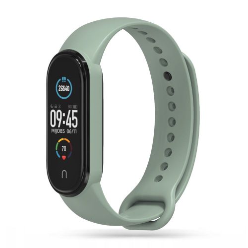 Tech-Protect Icon szilikon szíj kompatibilis a Xiaomi Mi Band 5/6/6 NFC/7 Olive-val