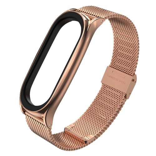 Tech-Protect Milaneseband rozsdamentes acél szíj, amely kompatibilis a Xiaomi Mi Band 7 Rose Gold technológiával