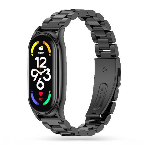 Tech-Protect rozsdamentes acél óraszíj, Xiaomi Mi Band 7 kompatibilis, Black