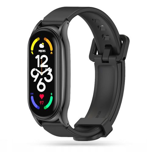 Tech-Protect Icon Pro gumiszíj kompatibilis a Xiaomi Mi Band 5/6/6 NFC Black technológiával