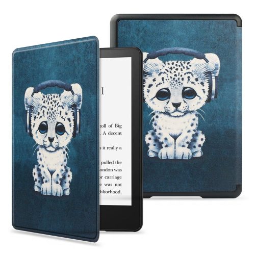 Amazon Kindle Paperwhite V / 5 / SIGNATURE EDITION (2021) - E-könyv/E-book olvasó tok, Sad Cat mintás