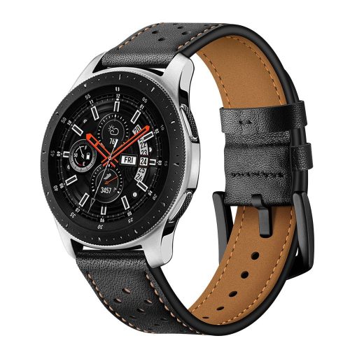 Tech-Protect leather samsung galaxy watch 46mm fekete szíj