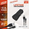 Energizer HardCase - autós töltő 2x USB-A 2.4A + USB-C & Micro USB cable fekete