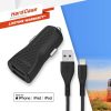 Energizer HardCase - autós töltő 2x USB-A 17W 3.4A + MFi certified Lightning cable fekete