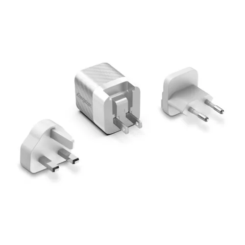 Energizer Ultimate - Multiplug EU / UK / US GaN 20W PD hálózati töltő, gyorstöltés ezüst