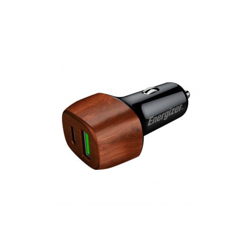 Energizer Ultimate - USB-C & USB-A 38W PD + QC3.0 autós töltő (WALNUT)