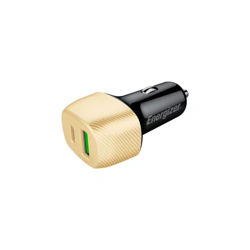 Energizer Ultimate - USB-C & USB-A 38W PD + QC3.0 autós töltő (Gold / fekete)