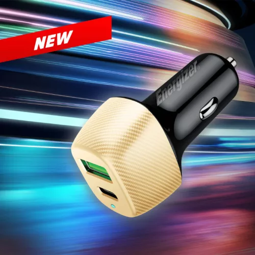 Energizer Ultimate - USB-C & USB-A 38W PD + QC3.0 autós töltő (Gold / fekete)