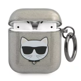 Karl Lagerfeld Choupette Head Glitter - Airpods (fekete)