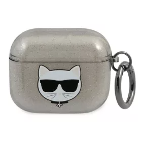   Karl Lagerfeld Choupette Head Glitter - tok airpods 3 (fekete)