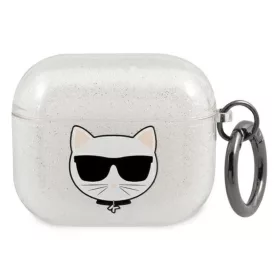 Karl Lagerfeld Choupette Head Glitter - Airpods 3 (ezüst)
