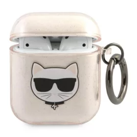 Karl Lagerfeld Choupette Head Glitter - Airpods (arany)
