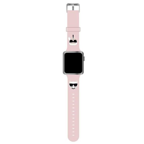 Karl Lagerfeld Silicone Karl & Choupette Heads - óraszíj Apple Watch  38/40/41 mm (rózsaszín)