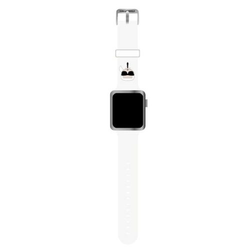 Karl Lagerfeld Silicone Karl Head - óraszíj Apple Watch  42/44/45 mm (fehér)