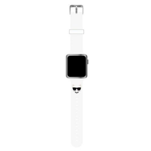 Karl Lagerfeld Choupette Head - óraszíj Apple Watch  42/44/45 mm (fehér)