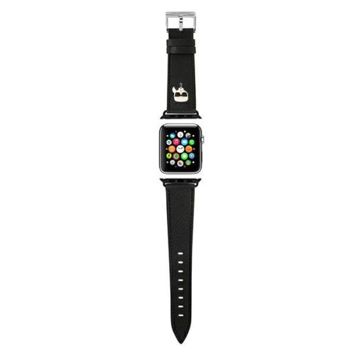 Karl Lagerfeld Saffiano Karl Head – Apple Watch óraszíj 42/44/45 mm (fekete)